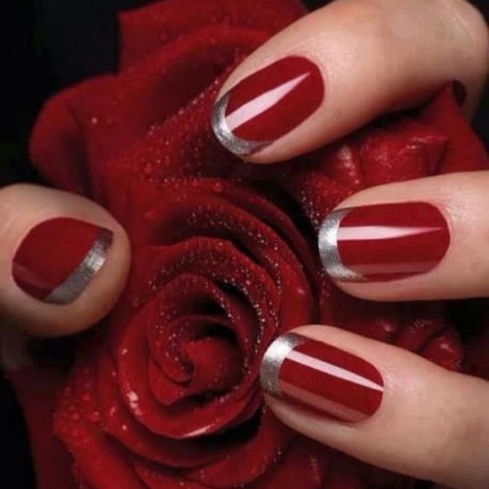 Маникюр на короткие ногти 2020 красный цвет