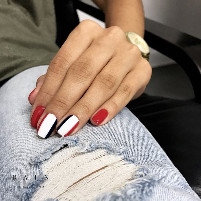 Красивые ногти лето красные