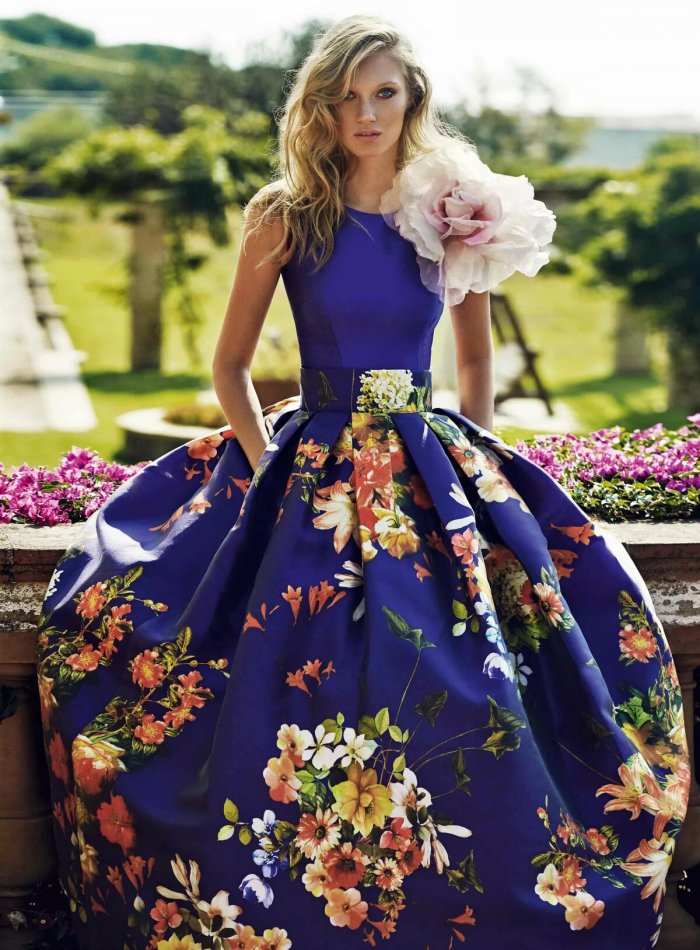 Оскар де ла рента 2019 ткань цветы