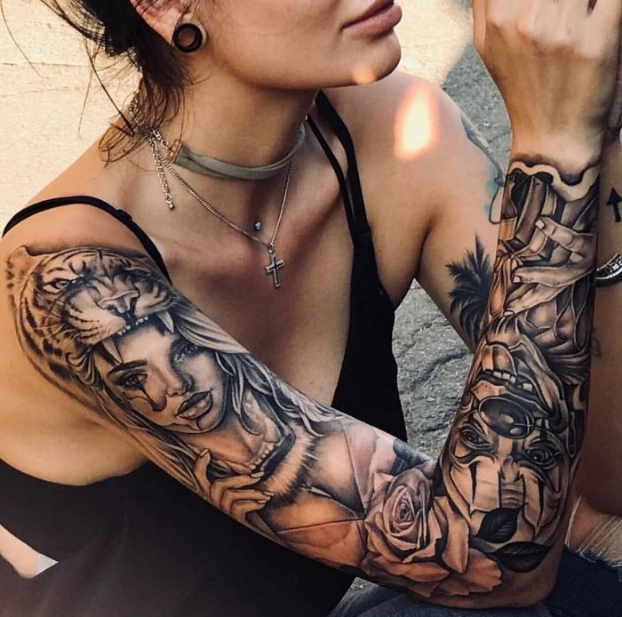 Тату на руке для девушек