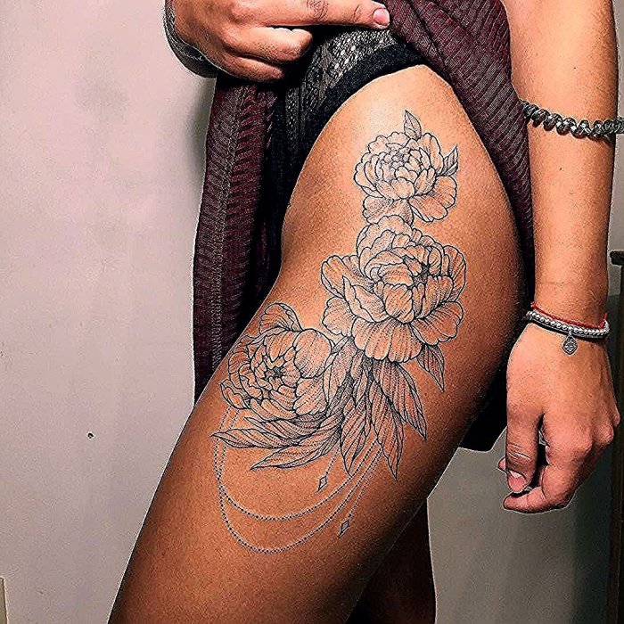 Красивые тату на бедре цветы