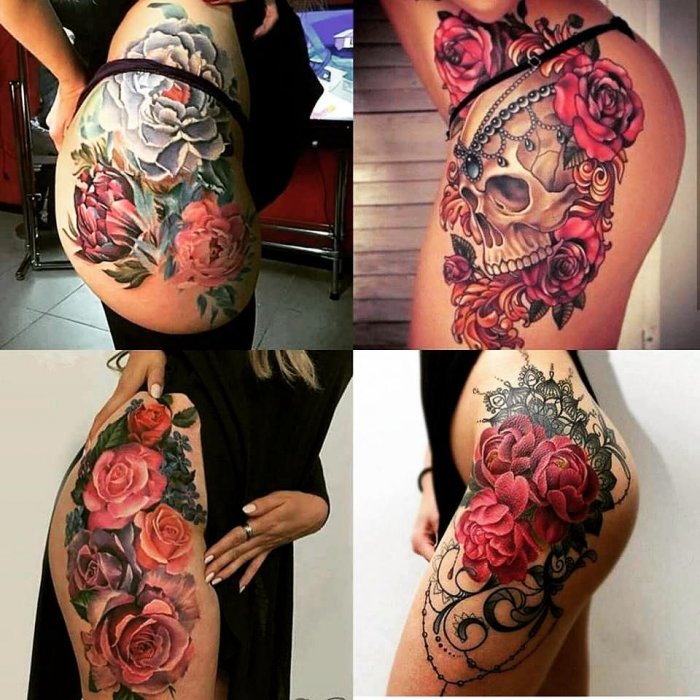 Цветы на ляжке