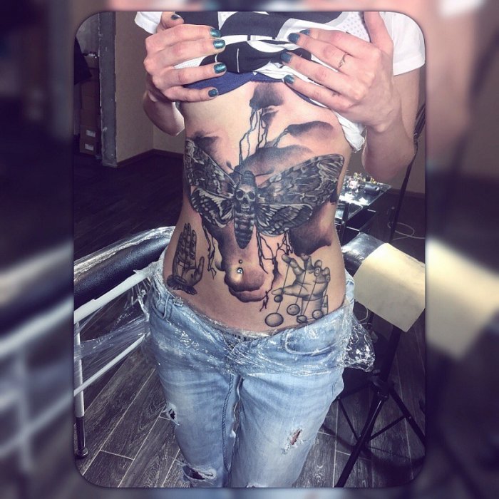 Тату на животе мужские эскизы