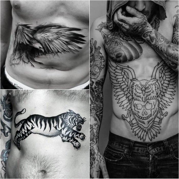 Тату на животе мужские эскизы