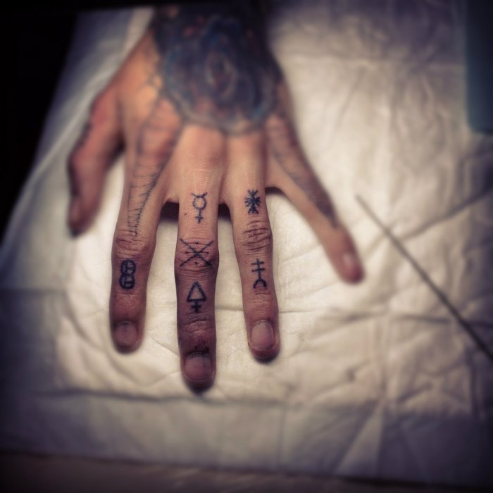 Тату на пальцах рук для мужчин