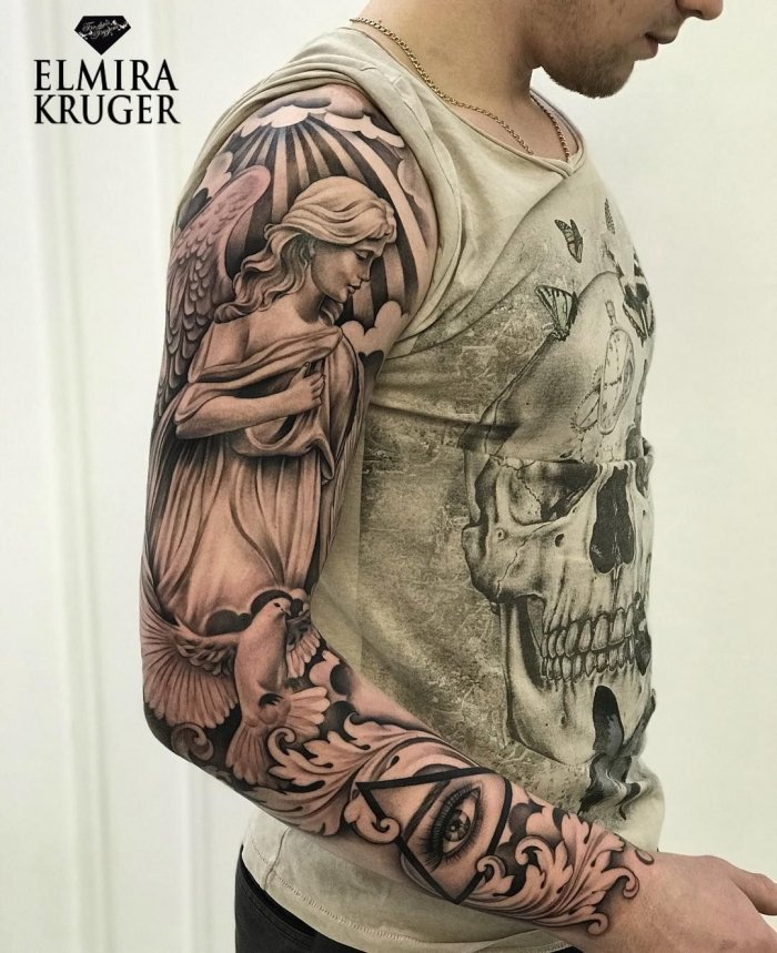 Красивые тату на плече мужские