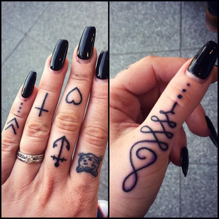 Тату на пальцах