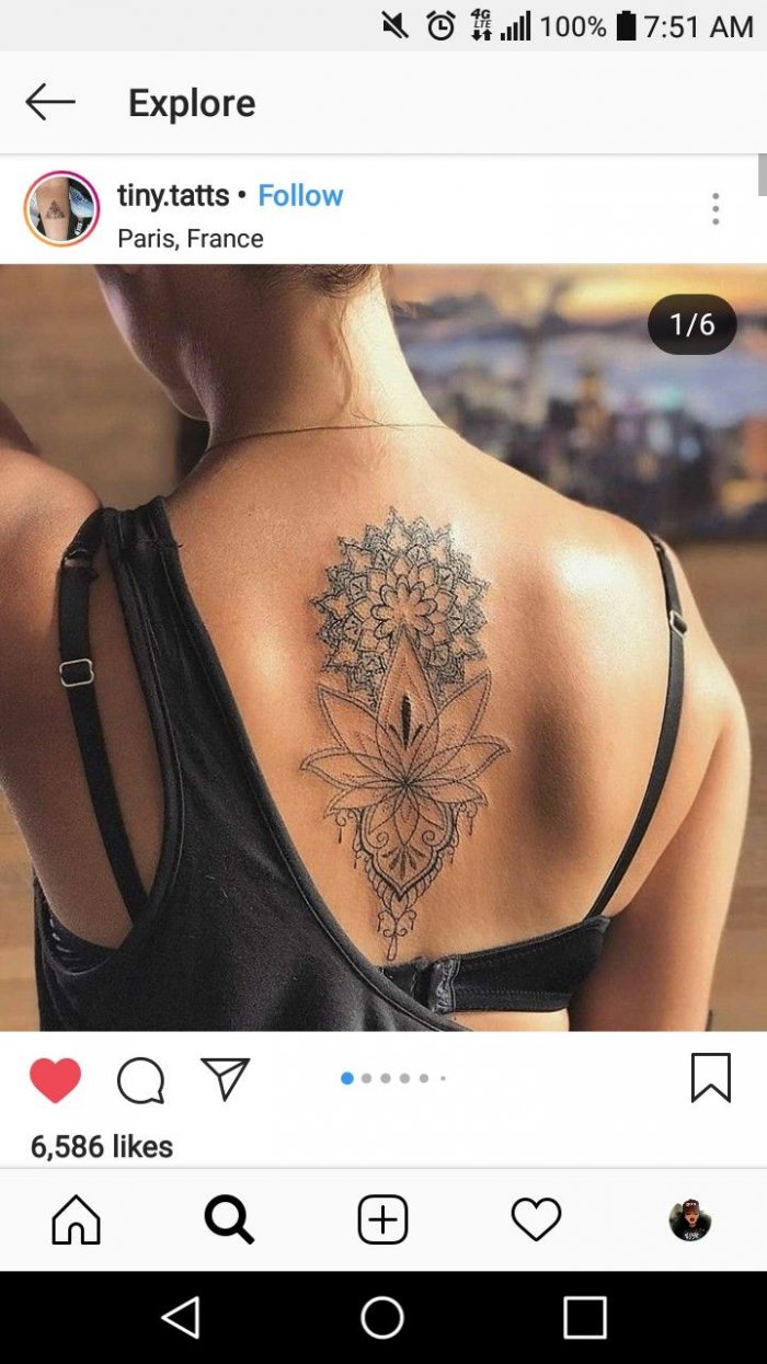 Женственные тату на спине