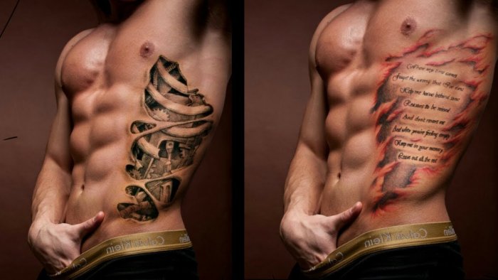 Тату на боку мужские