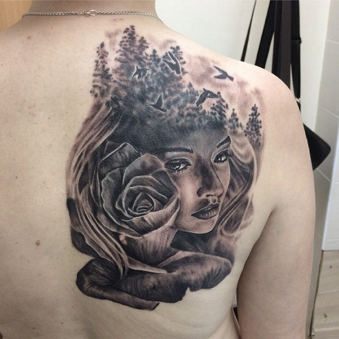 Тату на лопатке для мужчин