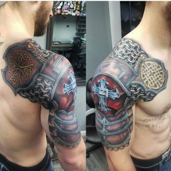 Красивые тату на плече мужские