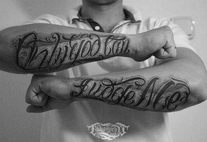 Тату надписи на руке
