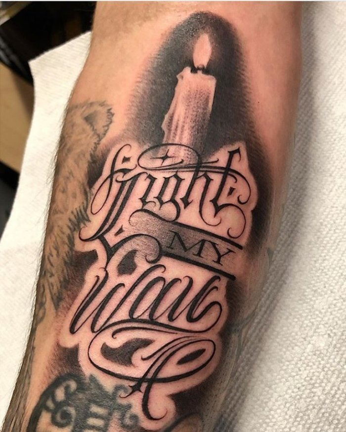 Тату надписи на руке