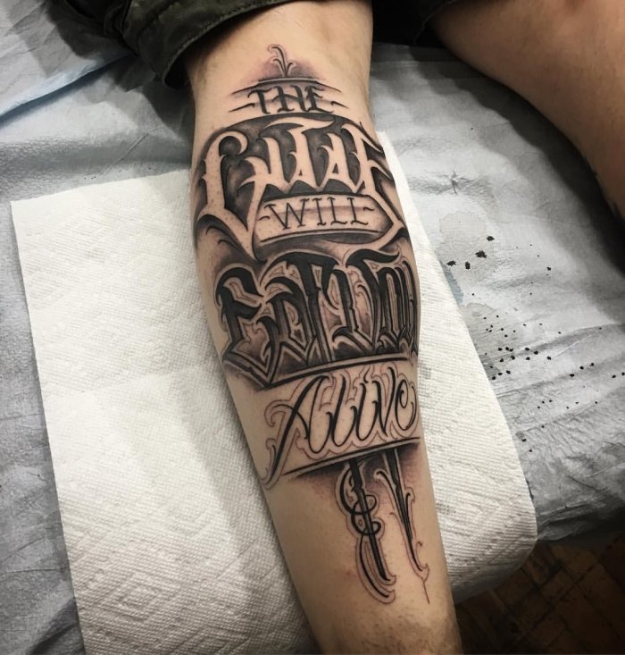 Тату надписи мужские