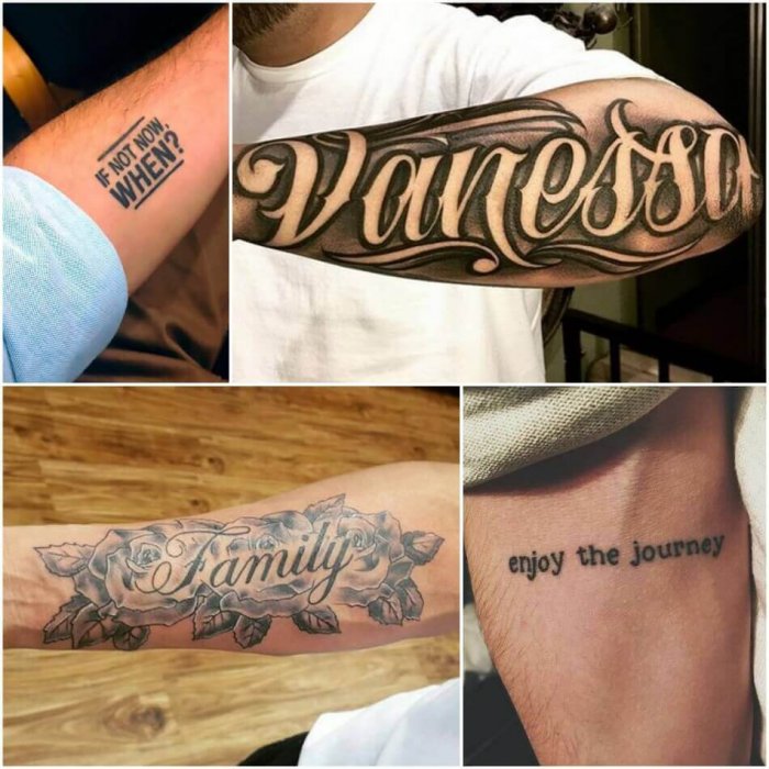 Тату надписи на руке для мужчин