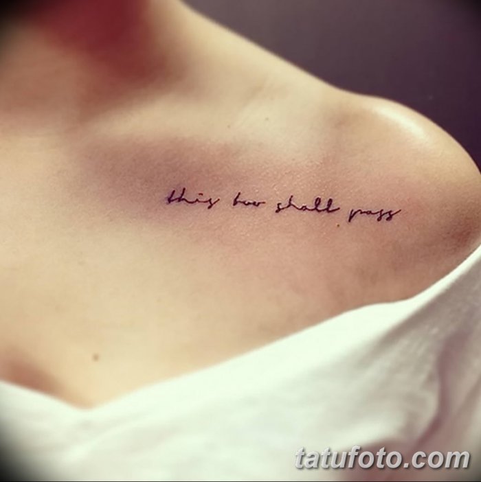 Тату на ключице для девушек надписи