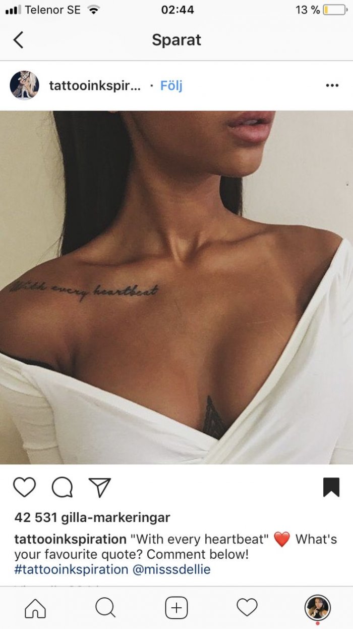 Тату над ключицей для девушек