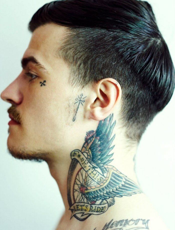 Тату на шее мужские