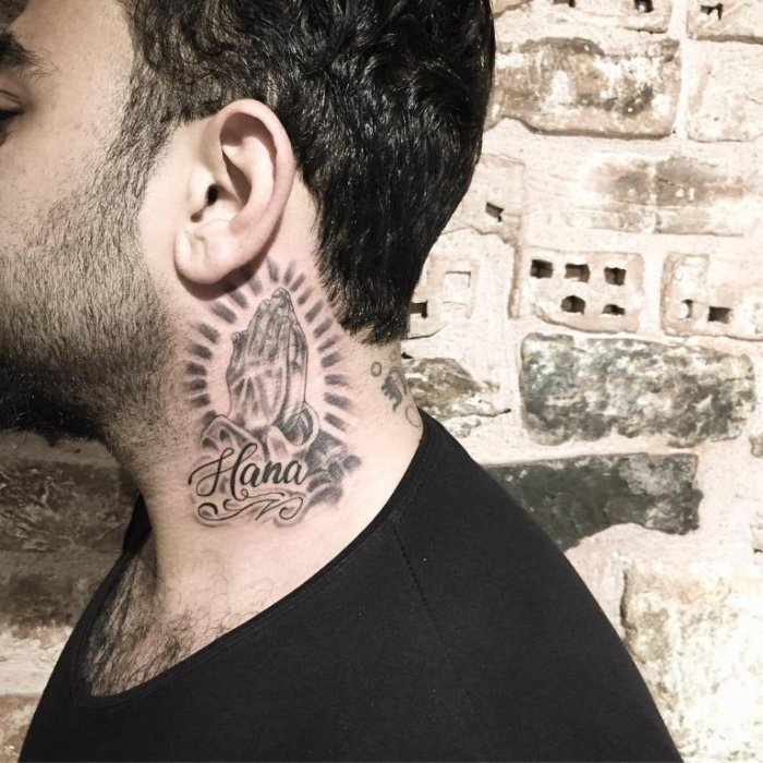 Терновый венец тату на шее