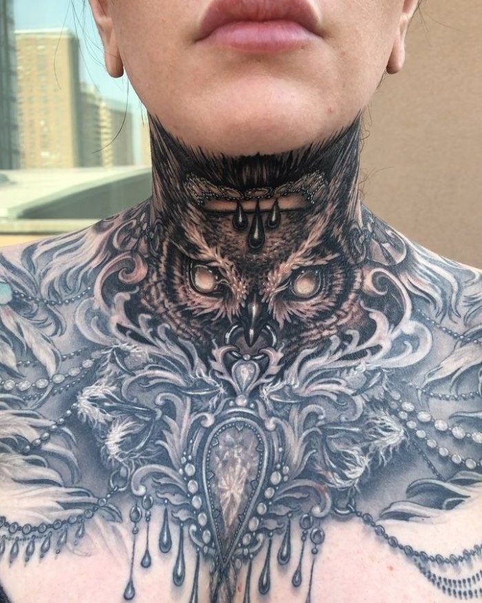 Тату на шее мужские