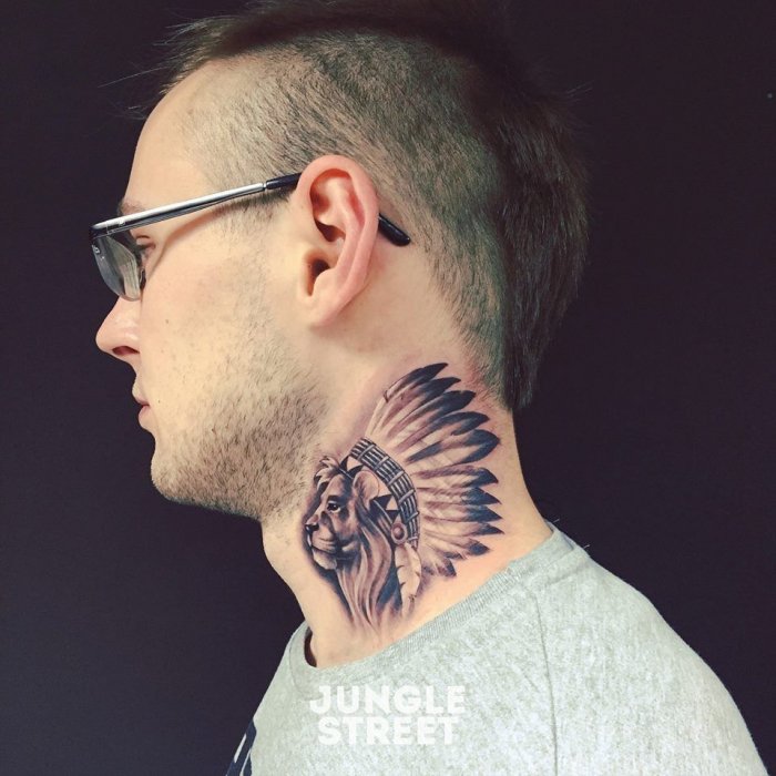 Тату на шее мужские