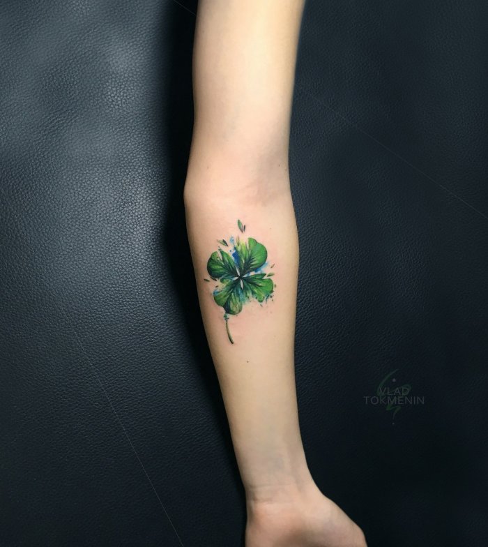 Четырёхлистный Клевер символ тату