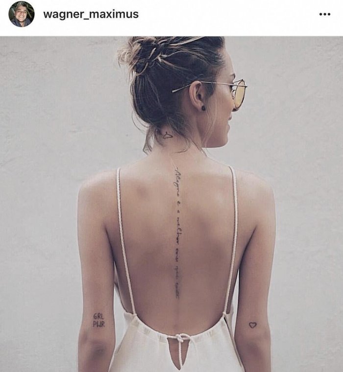 Тата вдоль позвоничника