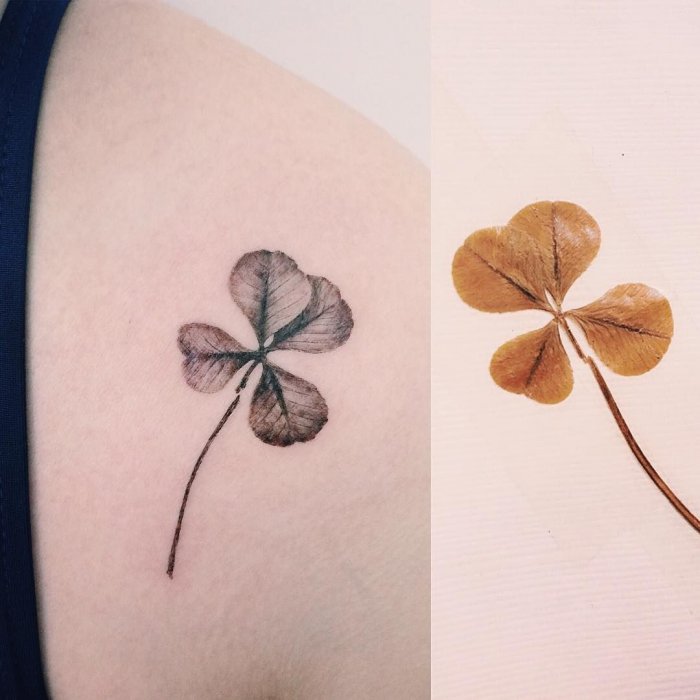 Четырёхлистный Клевер символ тату