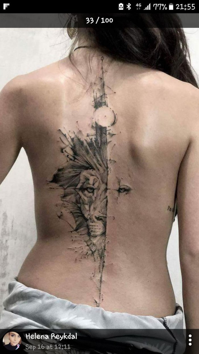 Тату на позвоночнике для девушек