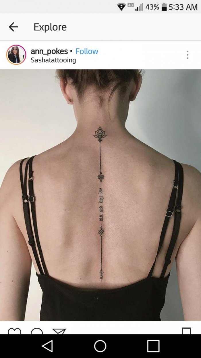 Тату по позвоночнику