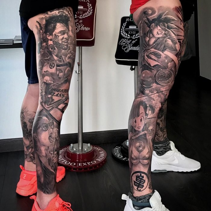 Тату на ноге мужские