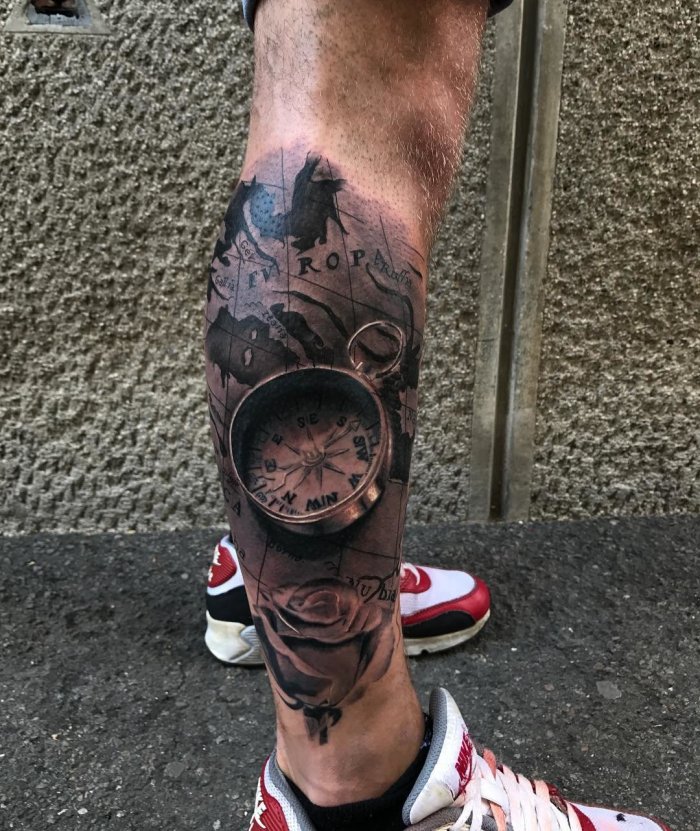 Тату на икре