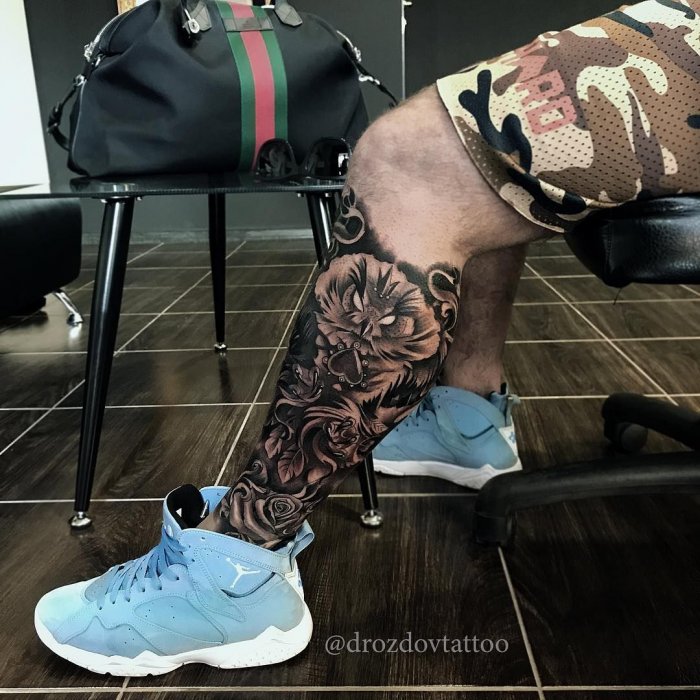 Тату на икре мужские