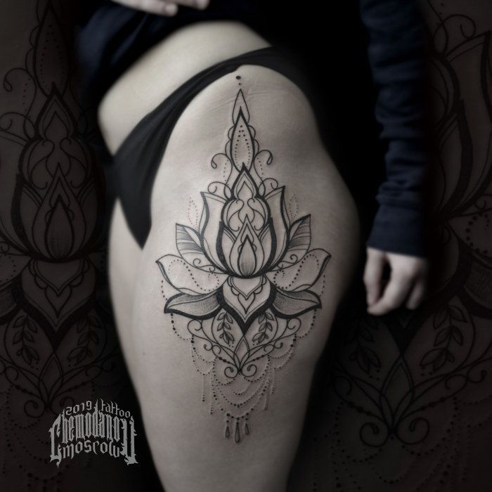 Эскизы тату на бедро