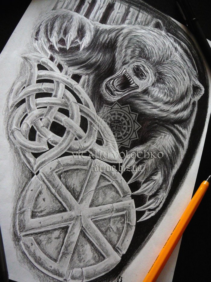 Старославянские тату медведь