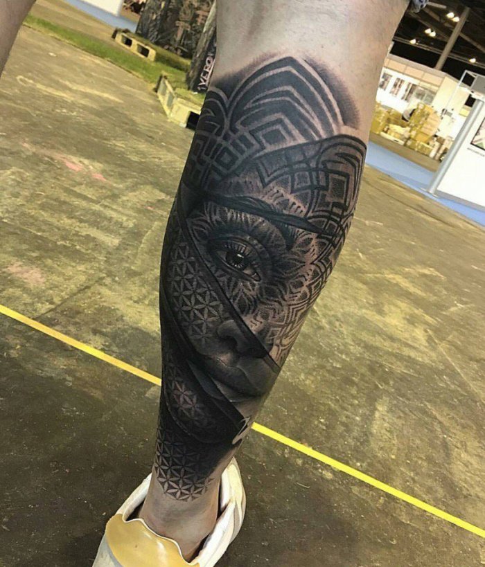 Тату на ноге мужские