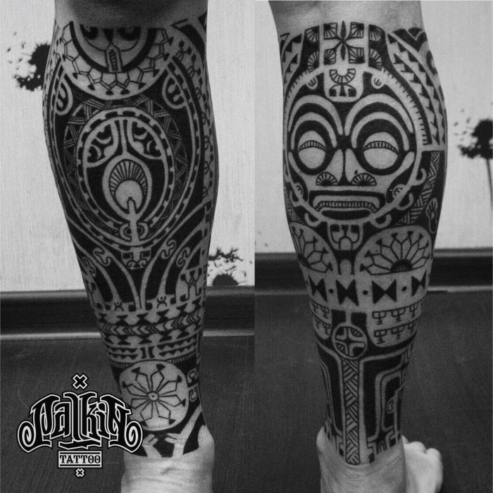 Тату на голени