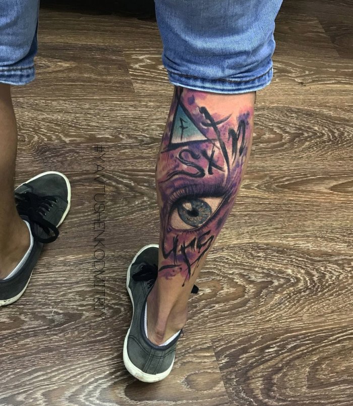 Тату на голени мужские