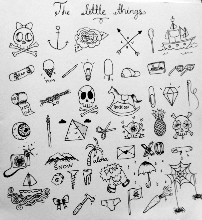 Маленькие тату эскизы