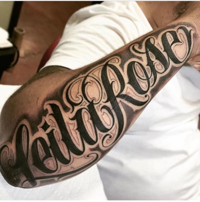 Тату надписи на руке для мужчин