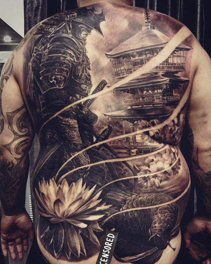Тату на спине мужские