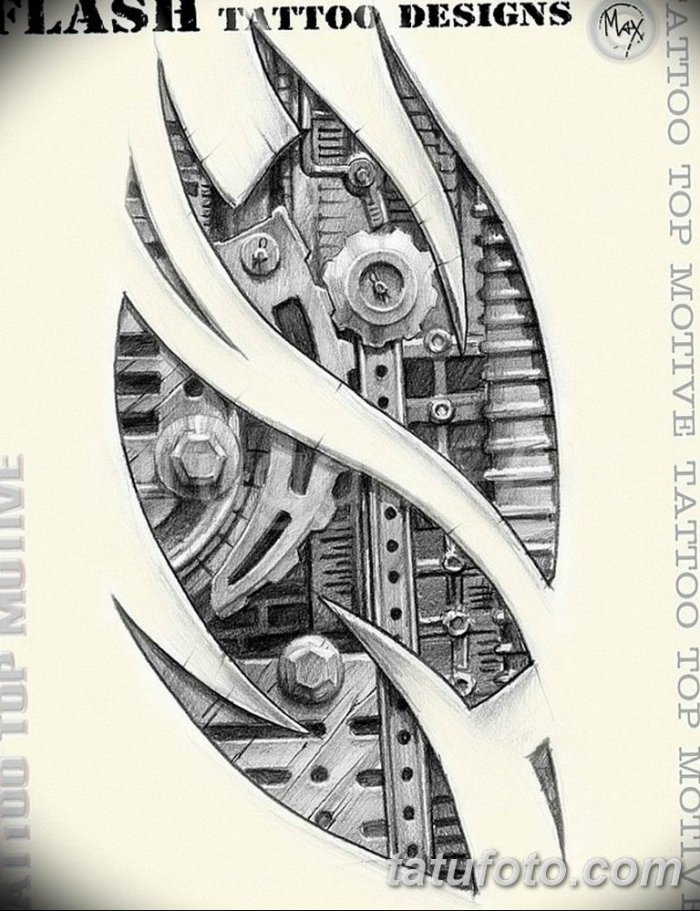 Эскизы тату в стиле биомеханика