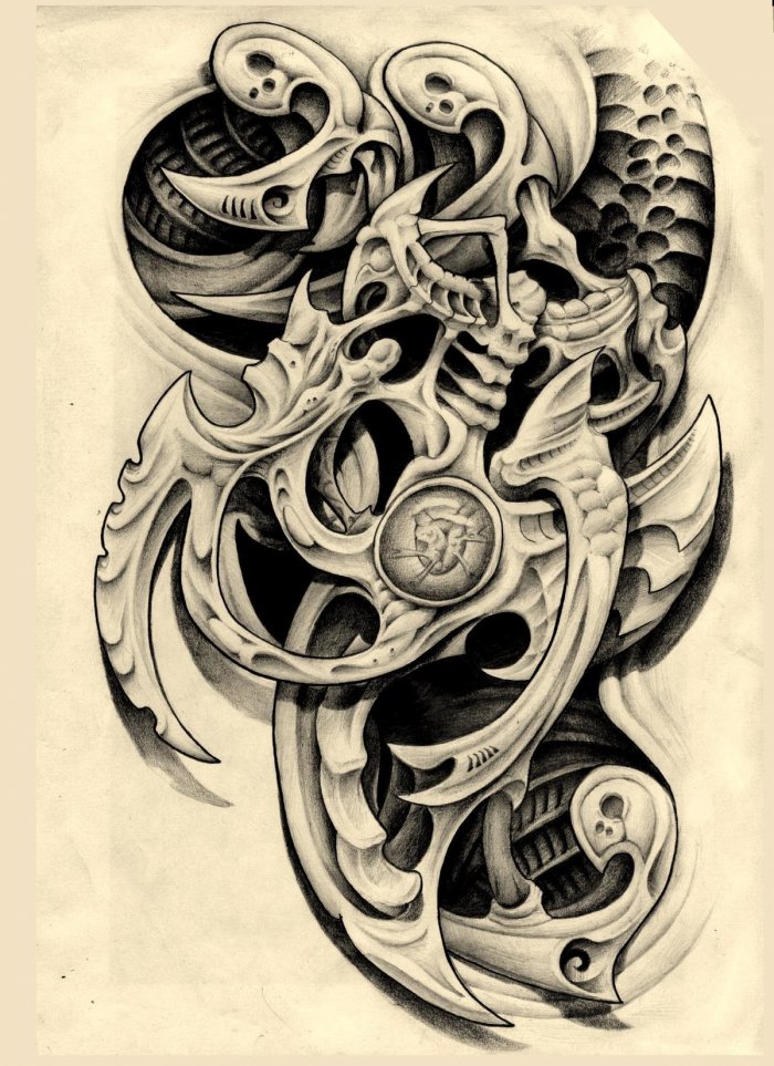 Тату эскизы органика и биомеханика