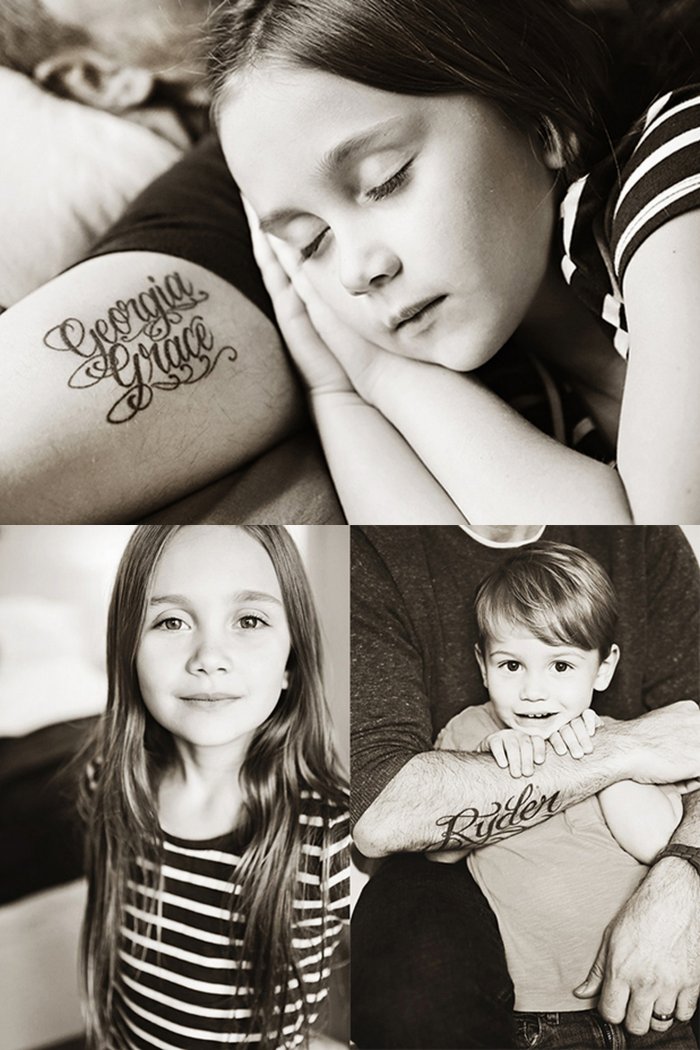 Имена детей тату для девушек