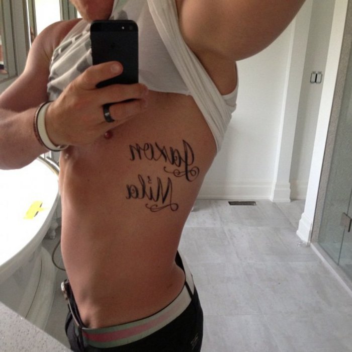 Семейные тату с именами детей