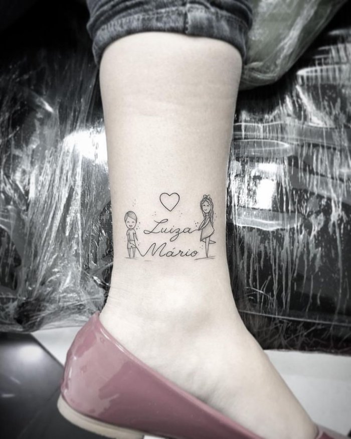 Татуировки с именами детей