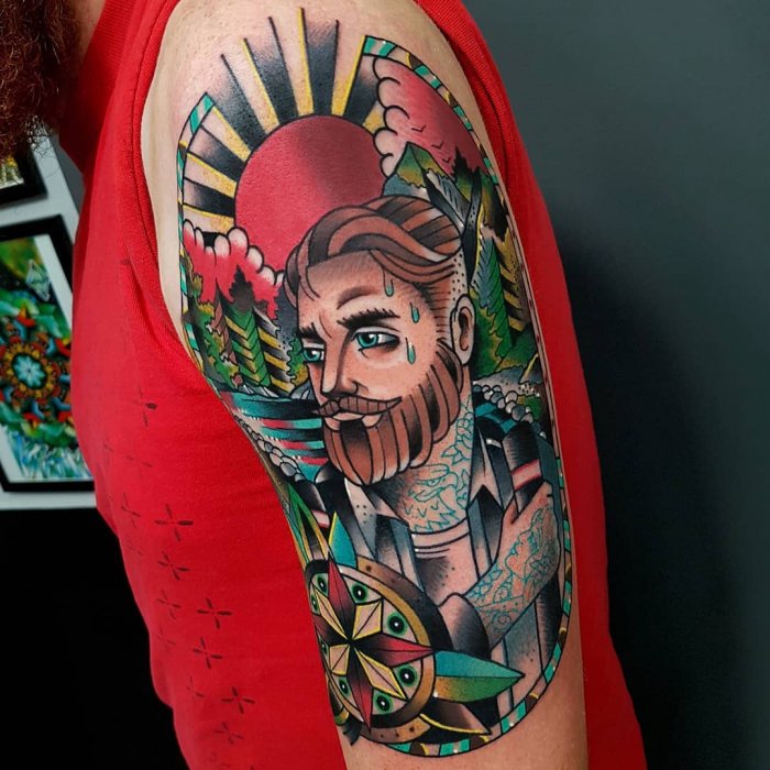 Парные тату цветные