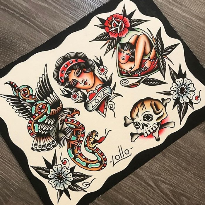 Эскизы тату на руку цветные