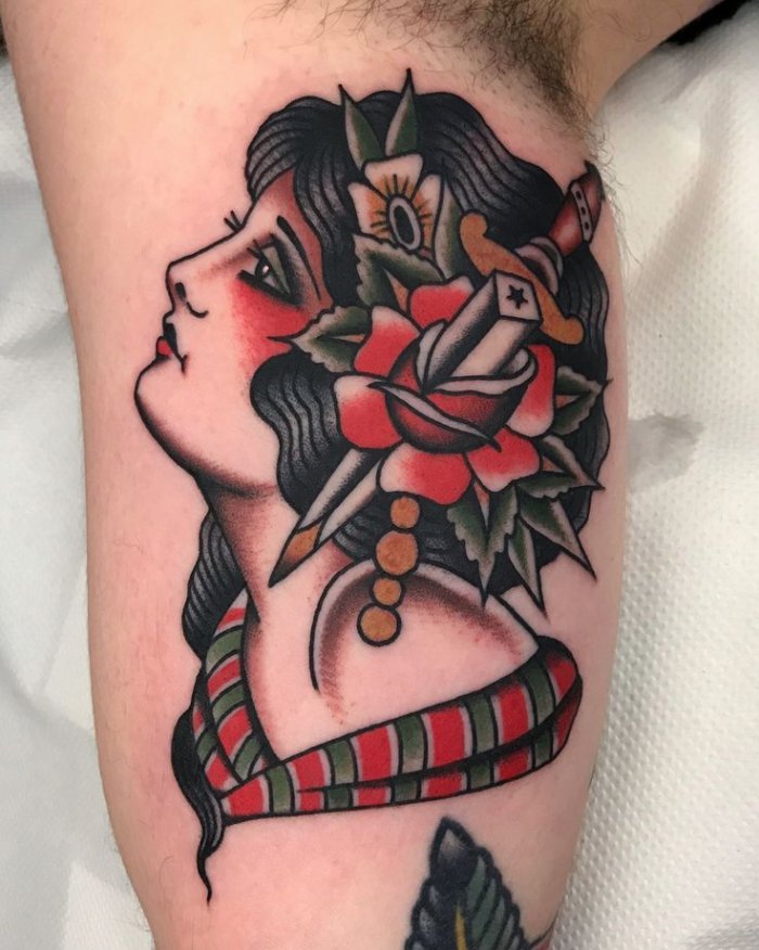 Тату в стиле Олд скул мужские