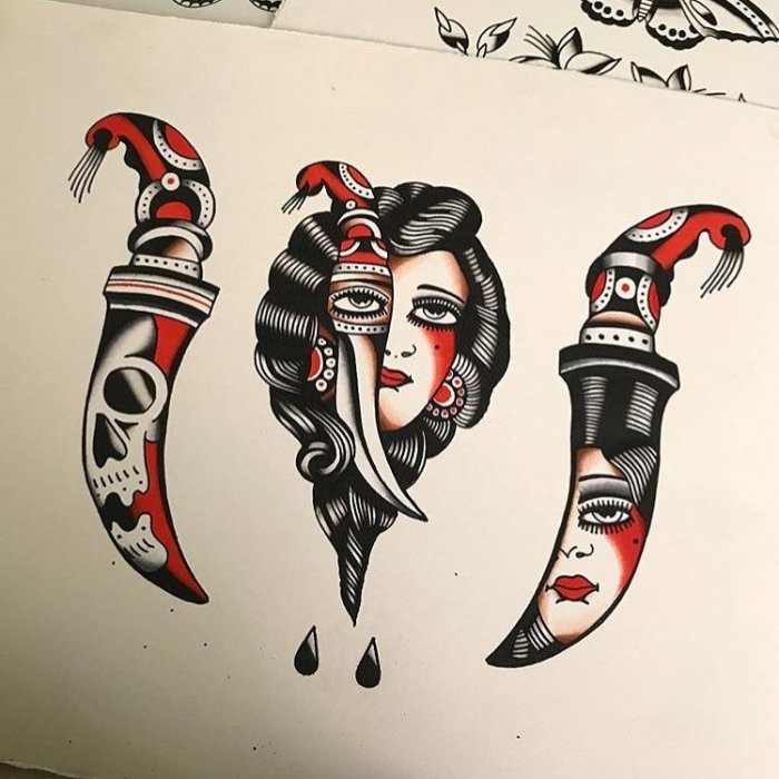 Стиль ньютрадишинал тату